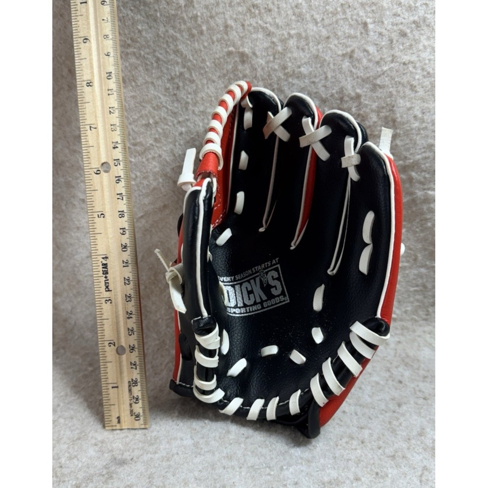 Dicks red black little boy baseball leather glove‎ sports gear 8 In
